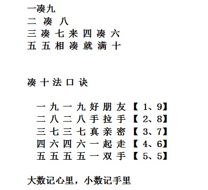 凑十法和破十法口诀及解题技巧