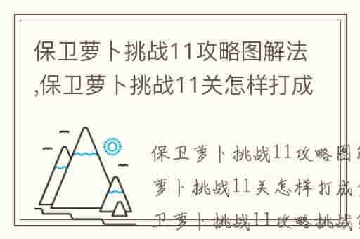 保卫萝卜挑战11攻略图解法,保卫萝卜挑战11关怎样打成金萝卜-DWJ