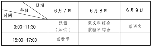 2022年甘肃省普通高等学校招生考试科目时间安排 第4张