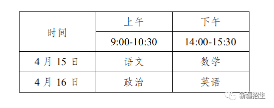 2023年新疆体育单招文化考试时间安排（出炉） 第2张