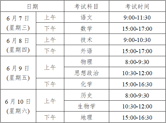 最新2023年浙江高考科目及时间安排 第2张