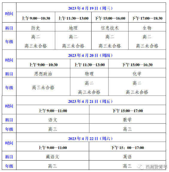 2022年西藏自治区学考合格考报名时间及考试时间 第2张