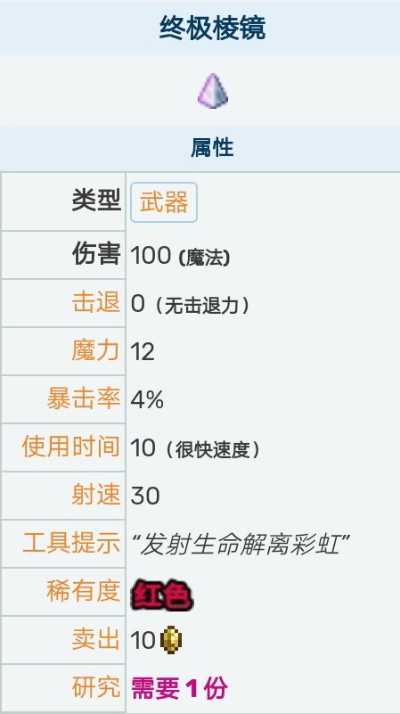 泰拉瑞亚最终棱镜攻击力介绍(泰拉瑞亚最强武器最终棱镜详解)